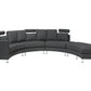 7 Seater Curved Fabric Modular Sofa Grey ROTUNDE