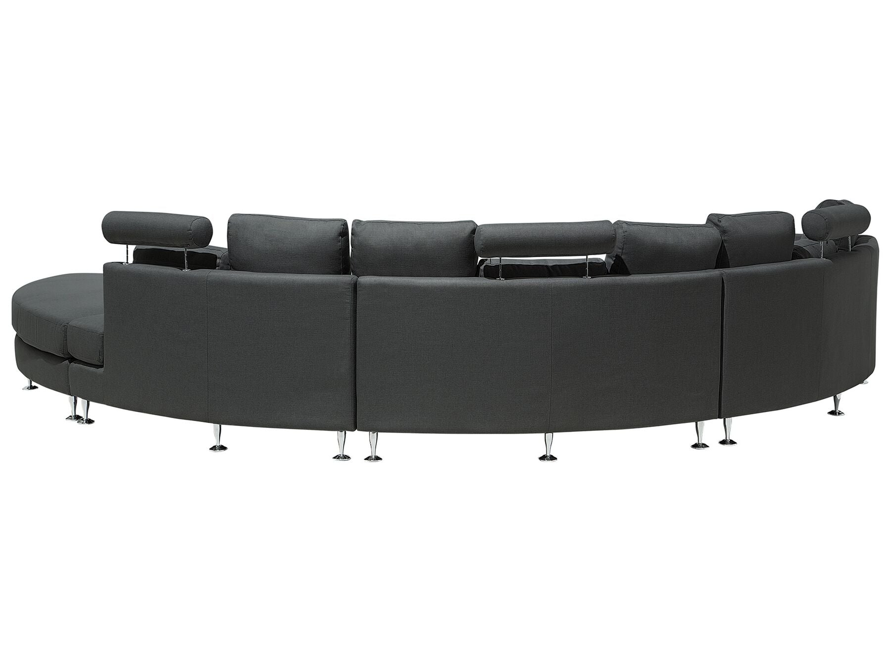 7 Seater Curved Fabric Modular Sofa Grey ROTUNDE