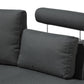7 Seater Curved Fabric Modular Sofa Grey ROTUNDE