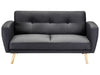 2 Seater Fabric Sofa Bed Black