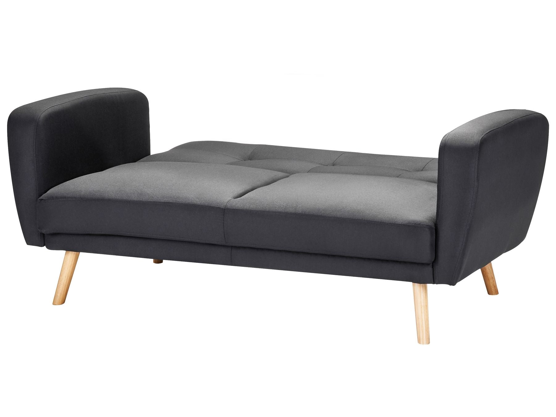 2 Seater Fabric Sofa Bed Black FLORLI