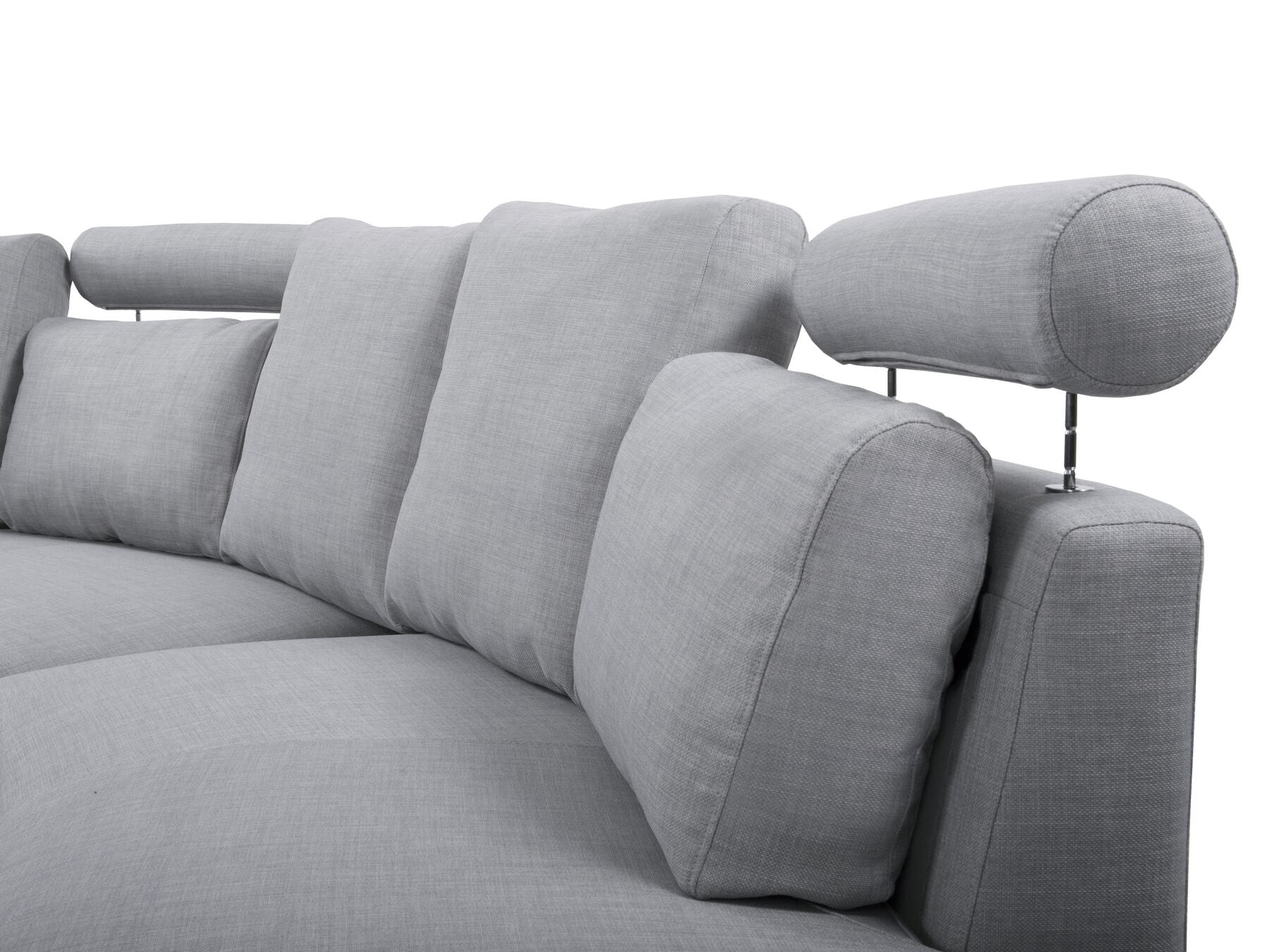 Curved Sofa ROTUNDE Fabric Light Grey 7 Seater Symmetrical