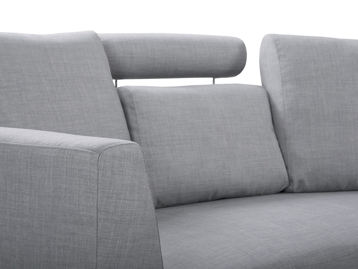 Curved Sofa ROTUNDE Fabric Light Grey 7 Seater Symmetrical