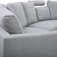 Curved Sofa ROTUNDE Fabric Light Grey 7 Seater Symmetrical