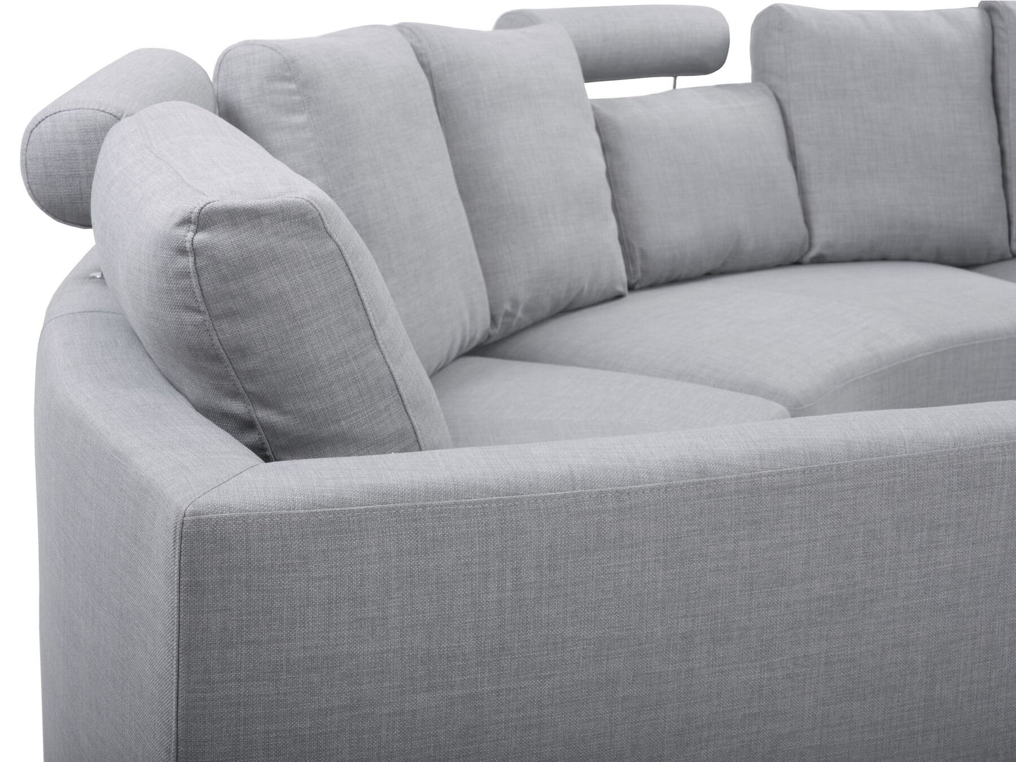 Curved Sofa ROTUNDE Fabric Light Grey 7 Seater Symmetrical