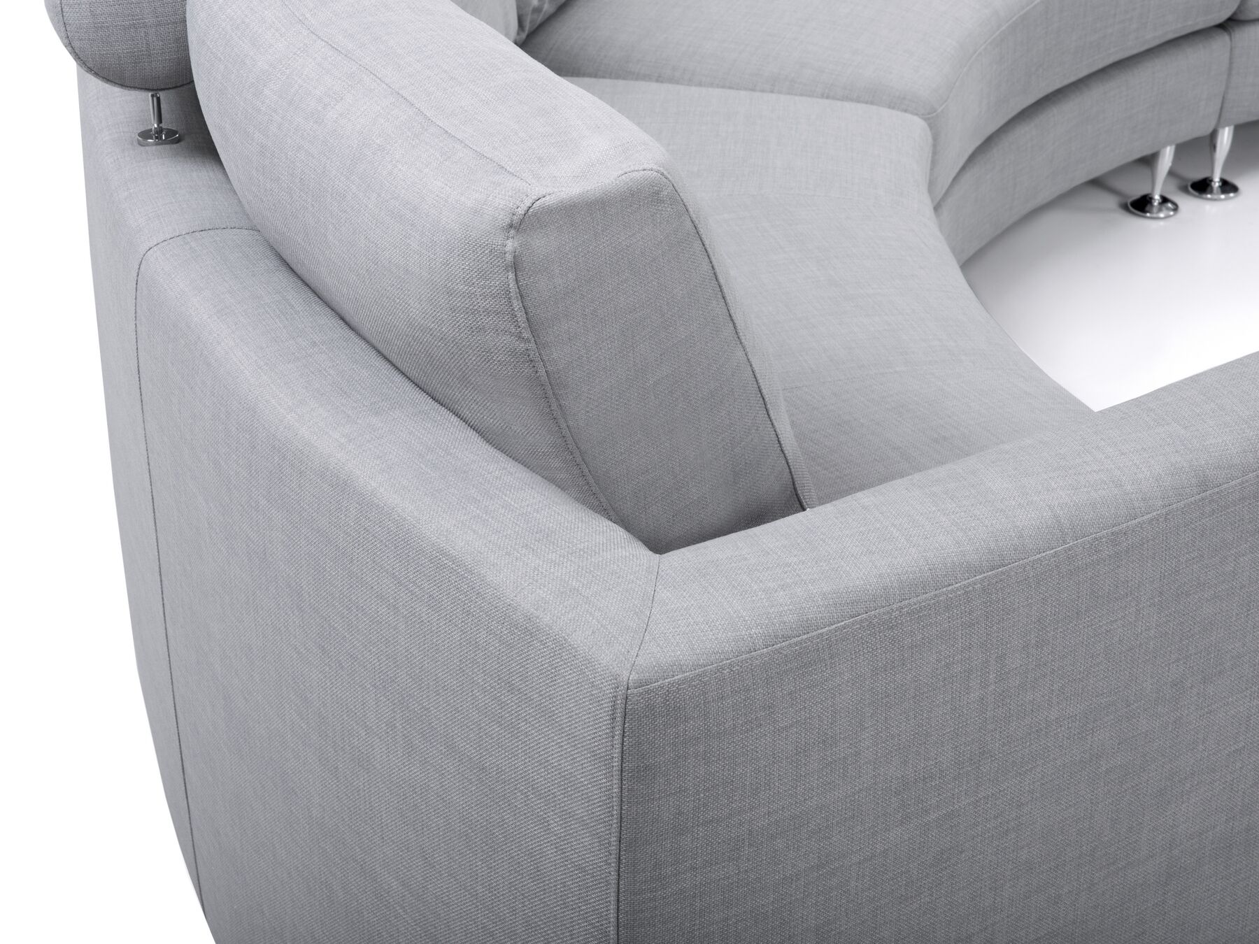 Curved Sofa ROTUNDE Fabric Light Grey 7 Seater Symmetrical