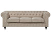 3 Seater Fabric Sofa Beige Big
