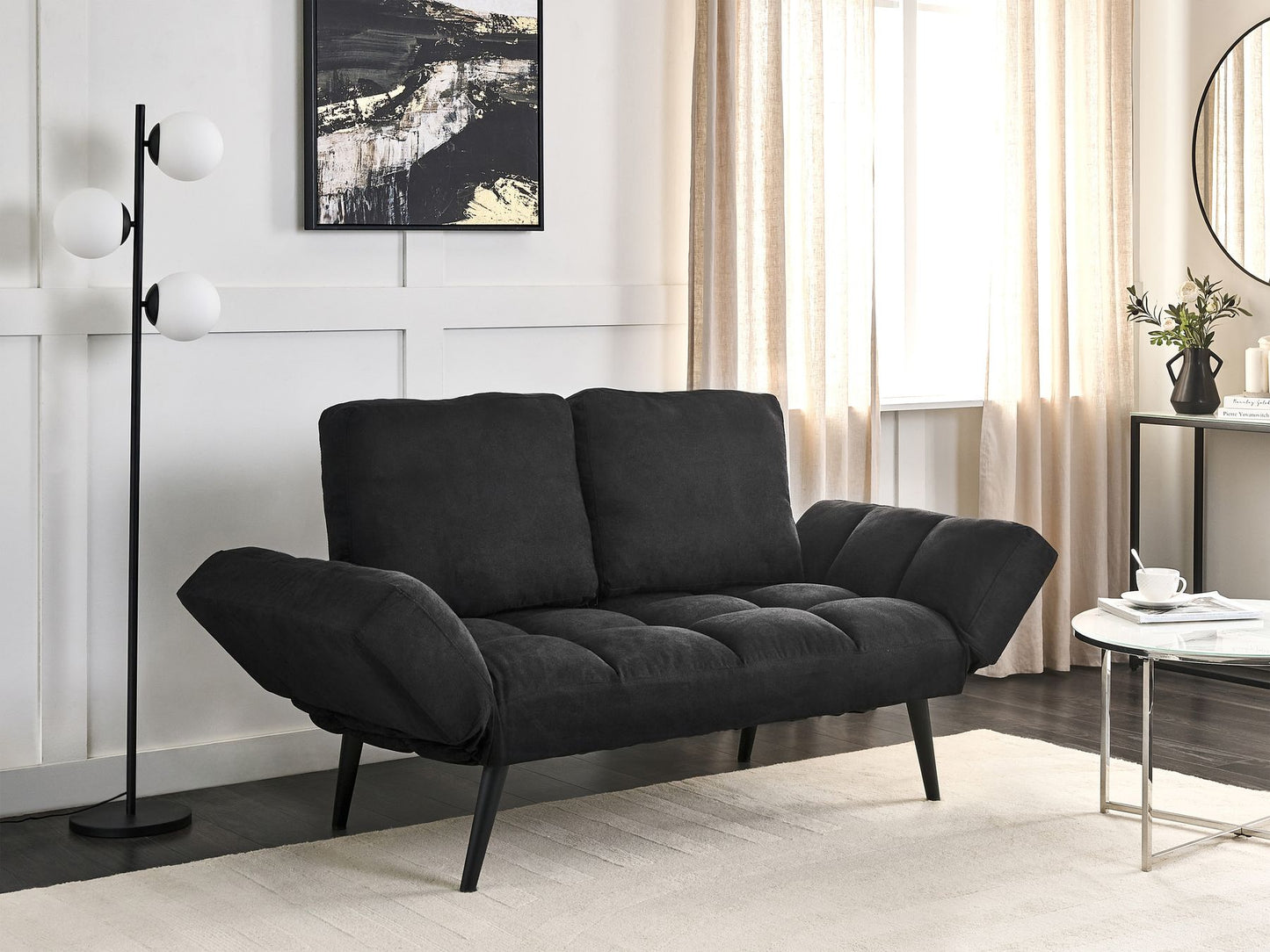 Fabric Sofa Bed Black BREKKE