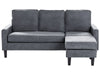 3 Seater Fabric Sofa with Ottoman Dark Grey