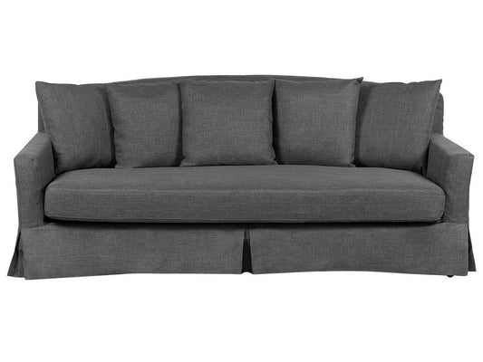 3 Seater Fabric Sofa Dark Grey GILJA