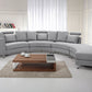 Curved Sofa ROTUNDE Fabric Light Grey 7 Seater Symmetrical