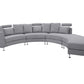 Curved Sofa ROTUNDE Fabric Light Grey 7 Seater Symmetrical