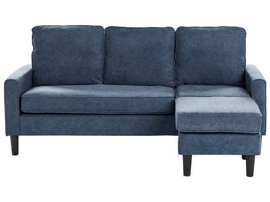 Fabric Sofa with Ottoman Navy Blue AVESTA