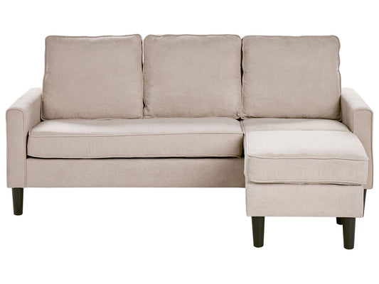 Fabric Sofa with Ottoman Beige AVESTA