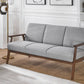 3 Seater Fabric Sofa Grey ASNES