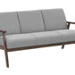 3 Seater Fabric Sofa Grey ASNES