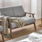 3 Seater Fabric Sofa Grey ASNES