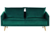 3 Seater Velvet Sofa Emerald Green