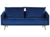 Sofa Velvet Navy Blue 3 Seater
