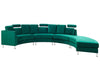 7 Seater Curved Modular Velvet Sofa Dark Green