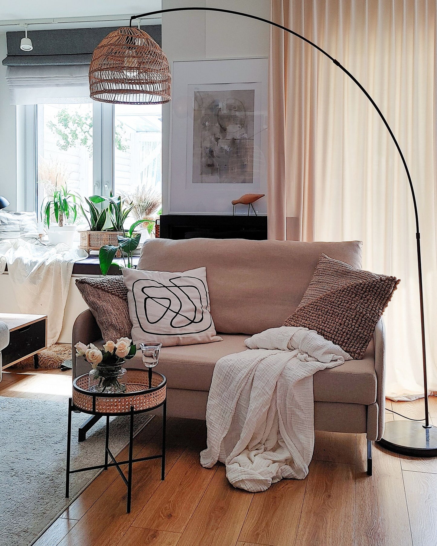 Fabric Sofa Bed Beige BELFAST