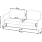 3 Seater Fabric Sofa Grey TROSA