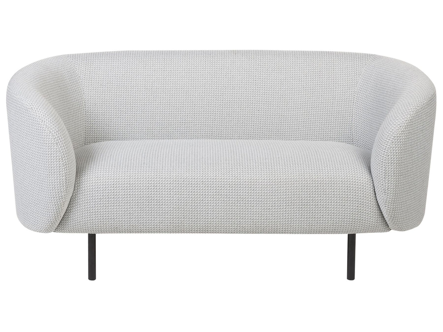 2 Seater Fabric Sofa Black and White LOEN