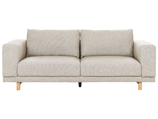 3 Seater Fabric Sofa Light Beige NIVALA