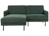 Right Hand 2 Seater Fabric Corner Sofa Dark Green