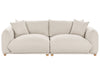 Sofa Fabric Light Beige 3 Seater