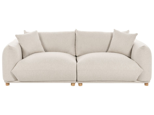 Sofa LUVOS Fabric Light Beige 3 Seater
