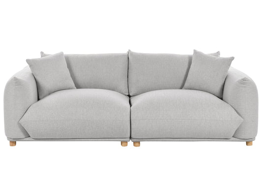 3 Seater Fabric Sofa Light Grey LUVOS