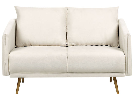 2 Seater Fabric Sofa Beige MAURA