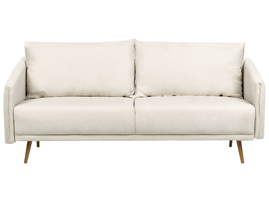 3 Seater Fabric Sofa Beige MAURA
