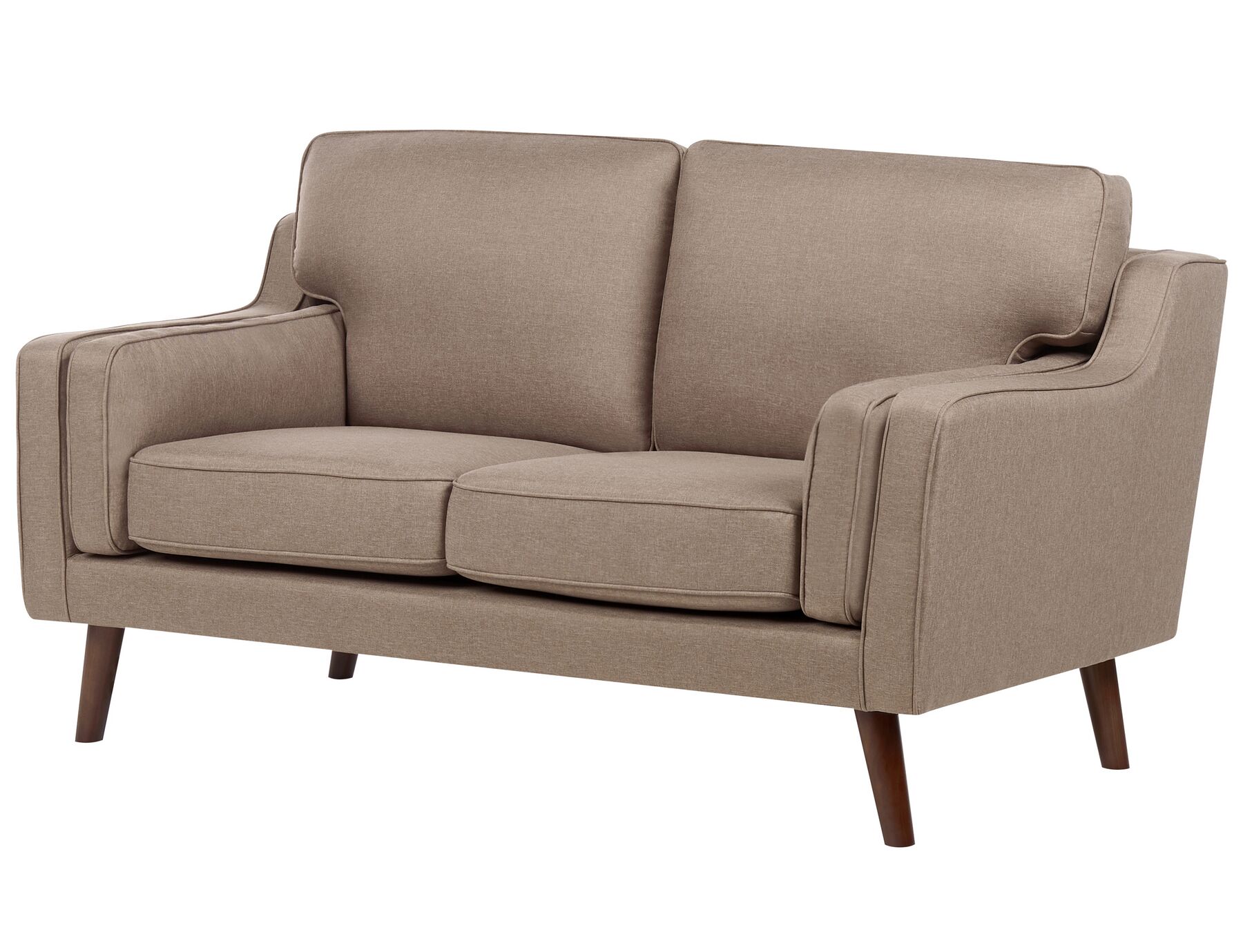 2 Seater Fabric Sofa Light Brown LOKKA