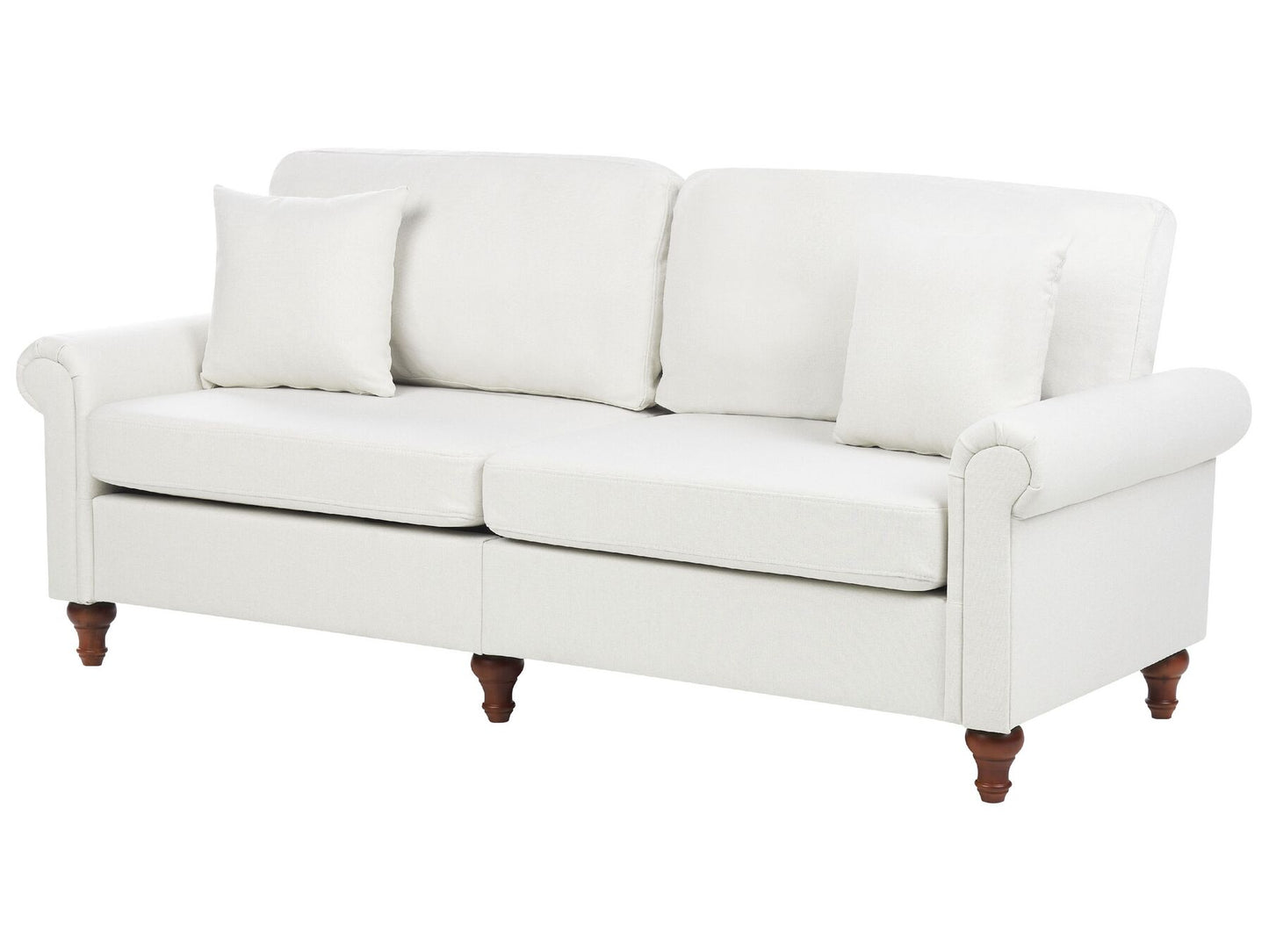 3 Seater Fabric Sofa White GINNERUP