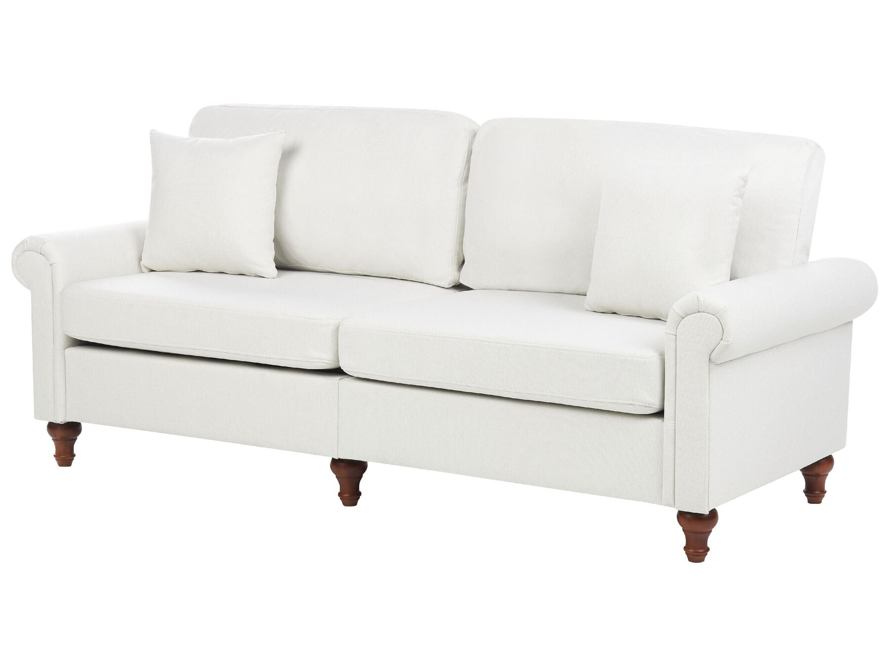 3 Seater Fabric Sofa White GINNERUP