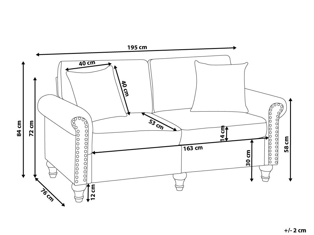 3 Seater Fabric Sofa White GINNERUP