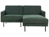 Left Hand 2 Seater Fabric Corner Sofa Dark Green