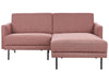 Left Hand 2 Seater Fabric Corner Sofa Pink