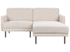 Left Hand 2 Seater Fabric Corner Sofa Beige