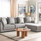 3 Seater Fabric Sofa with Ottoman Light Grey SIGTUNA