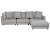 3 Seater Fabric Sofa with Ottoman Light Grey