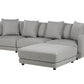 3 Seater Fabric Sofa with Ottoman Light Grey SIGTUNA