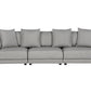 3 Seater Fabric Sofa with Ottoman Light Grey SIGTUNA