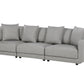 3 Seater Fabric Sofa with Ottoman Light Grey SIGTUNA