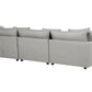3 Seater Fabric Sofa with Ottoman Light Grey SIGTUNA
