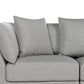 3 Seater Fabric Sofa with Ottoman Light Grey SIGTUNA