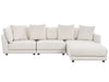 3 Seater Fabric Sofa with Ottoman Off-White