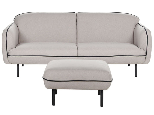 Fabric Sofa with Ottoman Light Grey TONSBERG